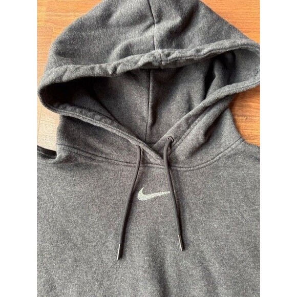 Nike Essentials Fleece Hoodie Womens SML Gray Brushed Center Swoosh Multi Color - Picture 6 of 6